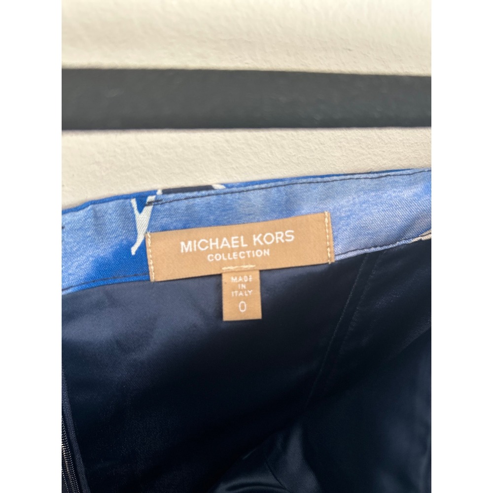 Michael Kors Collection Silk Strapless Floral Midi Dress Blue Designer Luxury - Picture 4 of 11